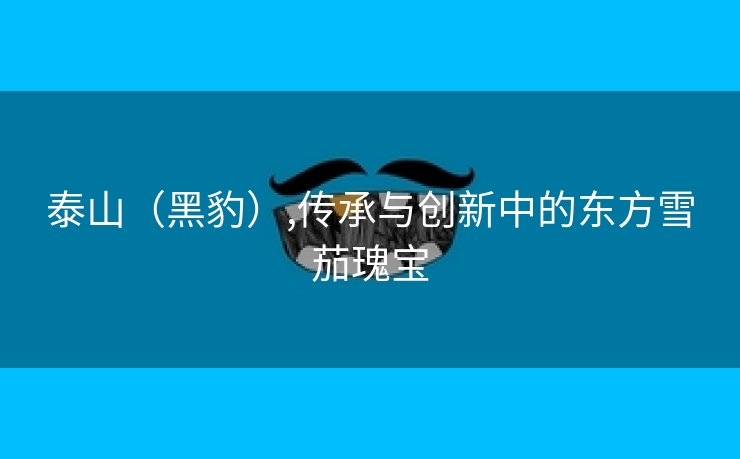 泰山(黑豹),传承与创新中的东方雪茄瑰宝